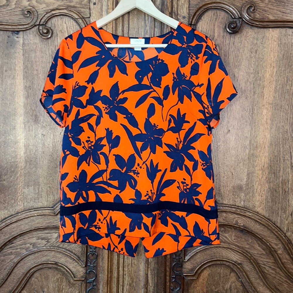J. Crew Print Blouse Split Back at Waist